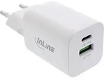 InLine Power Delivery + Quick Charge USB Netzteil, 33W, USB-A + USB-C, wei&szlig;,