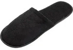 Frottierslipper/Pantoffeln, Universalgr&ouml;&szlig;e, 100% Polyester, schwarz - Schwarz