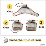 PiuPet&reg; Katzengeschirr I Mit 1,2m Leine | Ausbruchsicher | Geschirr f&uuml;r Katzen 