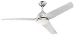 Deckenventilator Elyse 137 cm mit LED Beleuchtung und Wandschalter - Silber