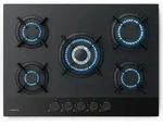 Klarstein Goldflame Nano Gaskochfeld, 70 cm, 5 Messingbrenner, 10,4 kW,...