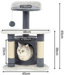 lionto Kratz- & Spielbaum, 65 cm stabiler Katzenbaum mit Sisalst&auml;mmen, Pl&uuml;schh&ouml;hle