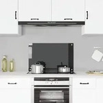 vidaXL K&uuml;chenr&uuml;ckwand Schwarz 80x50 cm Hartglas - Schwarz