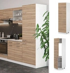 K&uuml;hlumbauschrank Vicco R-Line Sonoma 60 cm, Model 29761 - Braun/Wei&szlig;