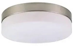 Deckenleuchte, nickel matt, Glas opal, D 24 cm