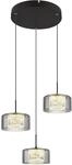 Globo Lighting H&auml;ngeleuchte Metall schwarz matt, Glas rauchfarben, Acryl klar, Kabel