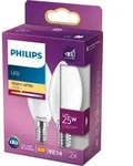 Philips Filament-Kerzenlampe, Milchglas, 25W, B35, E14 x2, 2,2 W, 25 W, E14, 250 lm,