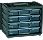 Raaco Trageschrank HandyBox Kunststoff mit 4 Sortimentskoffern blau - Schwarz