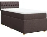 vidaXL Boxspringbett mit Matratze Dunkelbraun 100x200 cm Stoff - Braun
