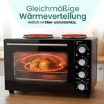 Emerio Mini-Backofen &ndash; 2 Kochplatten &ndash; 90&ndash;230 &deg;C &ndash; Ober- & Unterhitze &ndash;