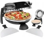 Teesa Pizzaofen 400&deg;C 1200W Steinfenster 2 Fl&uuml;gel - Schwarz