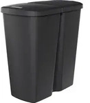 Abfalleimer Compacta DUO mit Deckel - 45 Liter - Farbe: schwarz - Schwarz