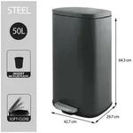 Spirella Abfalleimer 50 Liter Edelstahl mit Absenkautomatik und Inneneimer...
