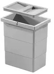 Hailo Inneneimer 1102439 hellgrau 7 L 226 x 156 x 255 mm mit Deckel - Grau