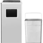 vidaXL M&uuml;lleimer mit Aschenbecher Hotel 45 L Edelstahl - Silber