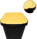 Abfalleimer schwarz mit farbigem Klappdeckel 3er Set - 35 L - M&uuml;lltrennsystem f&uuml;r