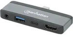 MANHATTAN USB-C PD auf HDMI 4-in-1 Mobile Dockingstation - Grau
