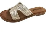 Lazamani Flor Damen Leder-Pantoletten Gold Gr&ouml;&szlig;e 36 - Gold - 36