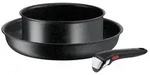 Tefal Ingenio Black Stone 3-teiliges Set L39993, Gemischtes Set, Schwarz, Aluminium,
