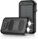 Solar Powerbank, 30.000 mAh Solar-Ladeger&auml;t, Tragbares Ladeger&auml;t, Externer Akku,