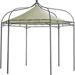 DEGAMO Pavillon Gartenpavillon MODENA 6-eckig 320cm, Stahl schwarz, wasserdicht -