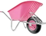 Matrix Schubkarre 100l 250kg Luftrad Kunststoffwanne Pink Rahmen verzinkt - Rosa
