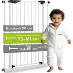 BOMI&reg; Extrahoch Treppenschutzgitter 73-161 cm | Zum Klemmen | Schlie&szlig;t...