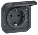 LEGRAND Plexo New Abdeckung, Feuchtraum-Steckdose, Anthrazit, IP44 - Grau