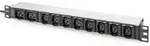 DIGITUS Steckdosenleiste mit Aluminiumprofil, 10-fach, 2 m Zuleitung, IEC C20 Stecker