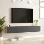 Fernsehtisch 'Lapinlahti' 180 x 31,5 x 29,5 cm Eiche rustikal / Anthrazit -