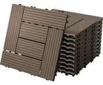 ECD Germany WPC Terrassenfliesen, 30x30 cm, 22er Spar Set f&uuml;r 2m2, Dunkelbraun