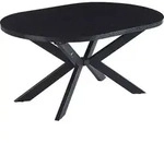 HOME DELUXE Esstisch Oval Ausziehbar AVENTI inkl. Sternfu&szlig; - 160 x 100 cm Dark...
