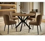 Runder Ausziehbarer Esstisch - Loft Style Tisch mit Metallbeinen - 120 bis 200...