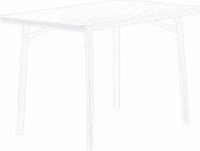 Tisch 120/W 115 x 70 cm wei Gestell aus Stahl in wei, Tischplatte aus Mecalit-Pro in
