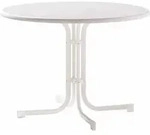 Tisch 136/W 100 cm wei&szlig; Gestell aus Stahl in wei&szlig;, Tischplatte aus Mecalit&reg;-Pro in