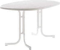 SIEGER 152/W, SIEGER Boulevard-Klapptisch, 140x90x72 cm, wei&szlig; Gestell aus Stahl in