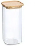 Zeller Vorratsglas m. Bambusdeckel, 1570 ml, Borosilikat Glas / Bambus / Silikon,