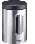 Westmark Vorratsdose Edelstahl - schwarze Fensterdose 1800ml K&uuml;chenaufbewahrung -