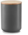Vorratsdose m. Bamboodeckel, 1500 ml, Keramik, anthrazit - Schwarz/Naturbelassen