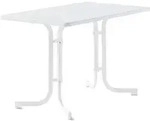 Tisch 133/W 115 x 70 cm wei&szlig; Gestell aus Stahl in wei&szlig;, Tischplatte aus