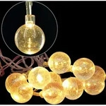 LED Lichterkette mit Glitzerkugeln Weihnachtsbeleuchtung warmwei&szlig; Weihnachten