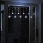 Lichterkette Lichtervorhang Schneeflocke Beleuchtung 10 LEDs Batterie