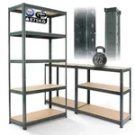 AREBOS Schwerlastregal 180x90x40 cm 875kg Tragkraft 0,63 mm 5 MDF-Platten Regal