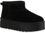 VAN HILL Damen Warm Gef&uuml;tterte Plateau Boots Stiefeletten Schuhe 840485, Farbe: