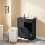 SoBuy Badezimmerschrank mit W&auml;schekorb Badschrank mit 2 W&auml;sches&auml;cken 2...
