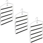 Relaxdays Hosenb&uuml;gel platzsparend, 3er Set Hosenkleiderb&uuml;gel mehrfach, Metall,