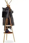 Relaxdays Garderobe mit Ablage, dreiarmiger Bambus Kleiderst&auml;nder mit 6 Haken,