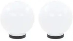 vidaXL LED-Gartenleuchten 2 Stk. Kugelf&ouml;rmig 20 cm PMMA - Wei&szlig;