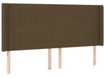 vidaXL Kopfteil mit Ohren Dunkelbraun 183x16x118/128 cm Stoff - Braun
