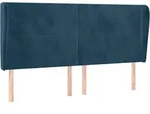 vidaXL Kopfteil mit Ohren Dunkelblau 183x23x118/128 cm Samt - Dunkelblau